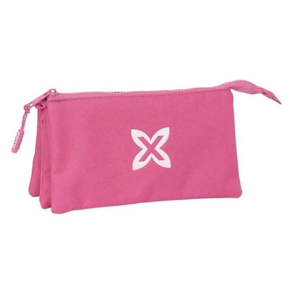 Safta Munich Basicos Fucsia Portatodo - 3 Compartimentos con Cremalleras - Bolsillo Interior - 0.6L - 220x30x120mm - Color Rosa