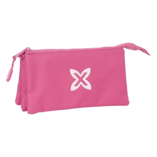 Safta Munich Basicos Fucsia Portatodo - 3 Compartimentos con Cremalleras - Bolsillo Interior - 0.6L - 220x30x120mm - Color Rosa