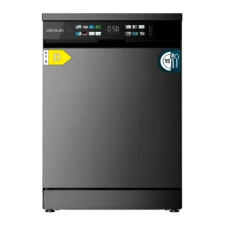 Cecotec Bolero Aguazero 6210 Dark D Lavavajillas de 60cm - 15 Cubiertos - Seguro Infantil - Pantalla XXL - 8 Programas - Inicio Programable - Funcion Media Carga - Color Gris Oscuro
