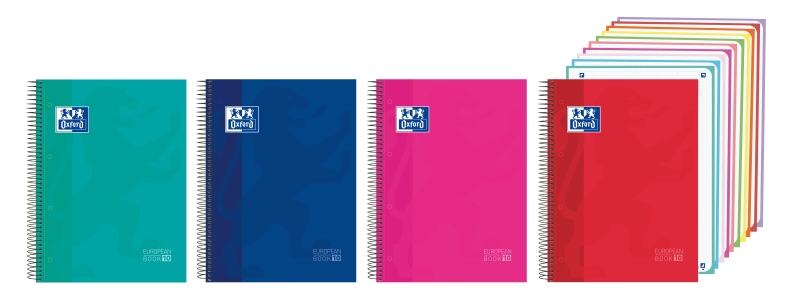 Oxford Cuaderno de Espiral - Formato A4+ - 200 Hojas - Cuadricula 5x5mm - Tapa Extradura - Anti Traspaso de Tinta - Digitalizacion de Textos con App - Colores Surtidos · Pack de 5 uds.