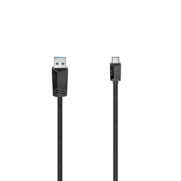 Hama Essential Cable USB - USB-A Macho - USB-C Macho - Longitud 3m- Velocidad hasta 5Gbps - Blindaje Doble - Color Negro