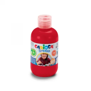 Carioca Botella de Tempera 250ml - Colores Superlavables - Faciles de Mezclar - Aplicable en Materiales Porosos - Alta Opacidad - Color Rojo