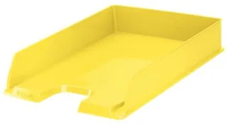 Esselte Europost Vivida Bandeja Portadocumentos - Formato Vertical - A4 - Espacio para Etiqueta Identificativa - Color Amarillo · Pack de 10 uds.