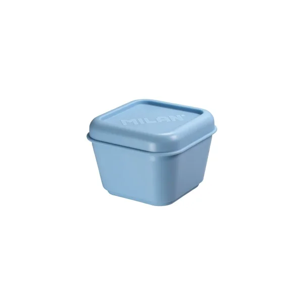 Milan Coleccion 430 Fiambrera Cuadrada 0.33L - Apta para Microondas, Lavavajillas y Congelador - Libre de BPA - Medidas 10x10x7,5cm - Color Azul