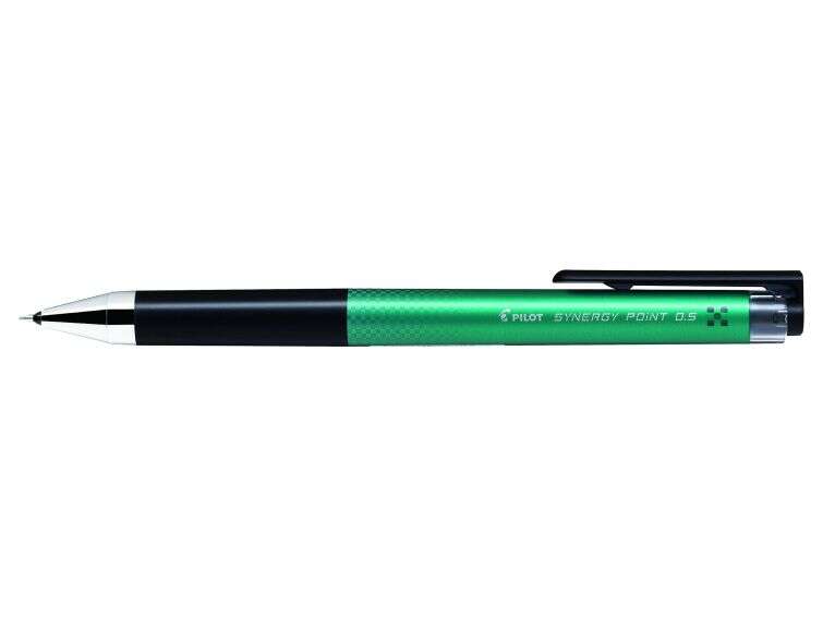 Pilot Boligrafo de Gel Synergy Point Retractil - Recargable - Punta Fina 0.5mm - Trazo 0.25mm - Color Verde · Pack de 12 uds.