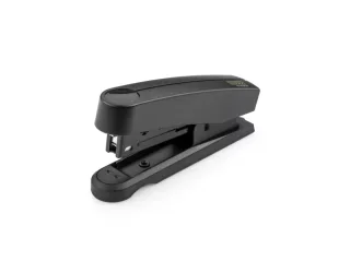 Novus Harmony B10 re+new Grapadora de Sobremesa - Fabricada con 95% de Plastico Reciclado - Hasta 15 Hojas - Grapado Cerrado y Clavado - Incluye 200 Grapas - Color Negro