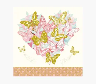 Pictura Tarjeta Arabesque - 16x16cm - Tematica Mariposas - Triptica sin Envoltorio - Incluye Sobre Blanco - Papel con Certificacion FSC