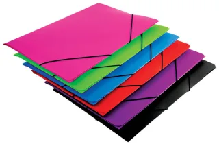 Mariola Carpeta de Polipropileno con Solapas 450 Micras - Formato Folio - Medidas 34x25cm - Cierre con Goma Elastica - Colores Surtidos · Pack de 12 uds.