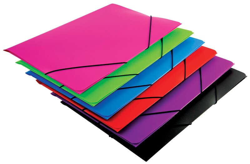 Mariola Carpeta de Polipropileno con Solapas 450 Micras - Formato Folio - Medidas 34x25cm - Cierre con Goma Elastica - Colores Surtidos · Pack de 12 uds.