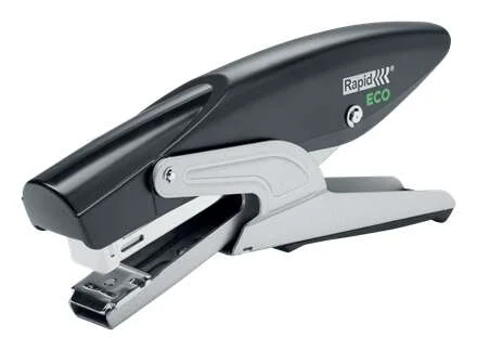 Rapid ECO Grapadora de Tenaza - Fabricadas con un 81% de Plastico Reciclado - Hasta 20 Hojas - Para Grapas 24/6, 26/6 - Grapado y Clavado - Color Negro