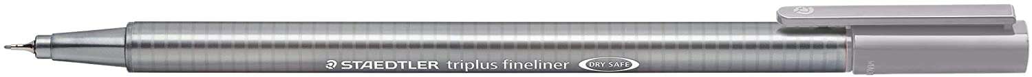 Staedtler Triplus Fineliner 334 Rotulador de Punta Fina - Trazo de 0.3mm - Tinta Base de Agua - Color Gris Piedra · Pack de 10 uds.