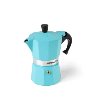 Orbegozo KFR 345 Cafetera de Aluminio - Prepara 3 Tazas de Cafe en Minutos - Compatible con Diferentes Tipos de Cocinas - Mango Ergonomico y Valvula de Seguridad - Facil de Limpiar y Mantene