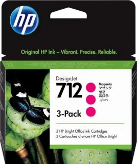 HP 712 Magenta Pack de 3 Cartuchos de Tinta Originales - 3ED78A