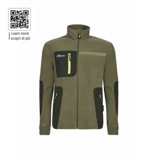 Upower Venus Sudadera Polar con Cremallera - Talla 2XL - Alta Transpirabilidad, Acabados Hot Press, Tres Bolsillos con Cremallera, Proteccion DPI1 - Color Verde Oliva