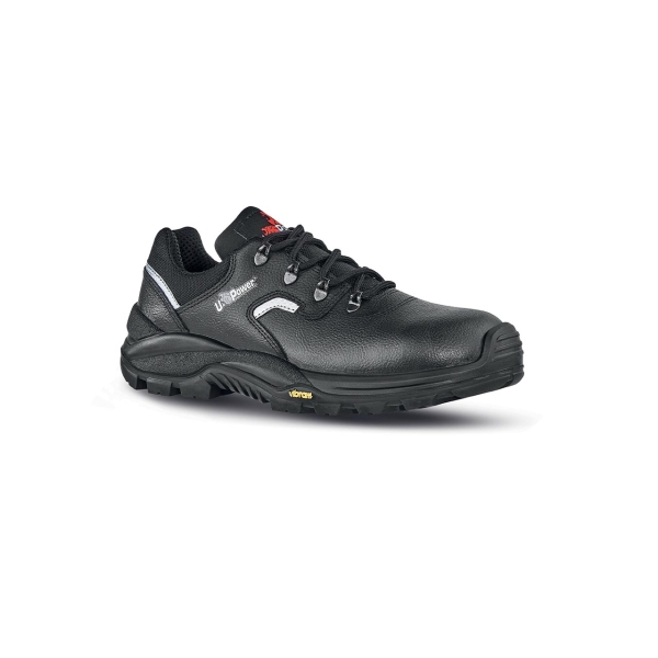 Upower Eruption S Calzado de Seguridad Bajos - Talla 38 - Empeine Piel Flor, Hidrofugos, Puntal Composite, Antiperforacion, Suela Antideslizante PU/VIBRAM, Proteccion S3S CI HI HRO FO SR - C