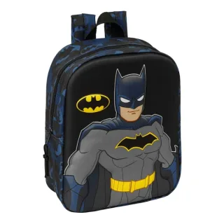 Safta Batman Mochila Guarderia 3D - 6L - Cremallera - Asa de Mano - 22x27x10cm - Color Negro