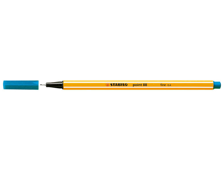 Stabilo Point 88 Rotulador de Punta Fina de Fibra - Trazo de 0.4 mm - Tinta con Base de Agua - Color Azul Turquesa · Pack de 10 uds.