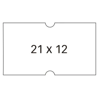 Apli Etiquetas Blancas para Maquinas Etiquetadoras de Precios de 1 Linea - Tamaño 21x12mm - Pack de 6 Rollos con 1000 Etiquetas Cada Uno - Adhesivo Permanente con Cantos Rectos - Compatibles