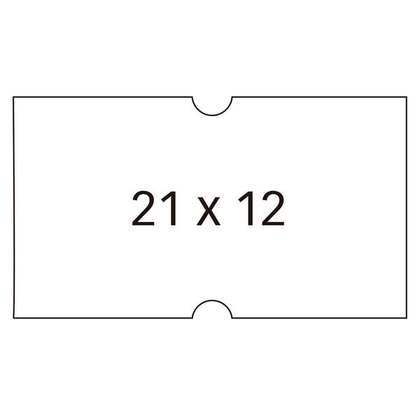 Apli Etiquetas Blancas para Maquinas Etiquetadoras de Precios de 1 Linea - Tamaño 21x12mm - Pack de 6 Rollos con 1000 Etiquetas Cada Uno - Adhesivo Permanente con Cantos Rectos - Compatibles