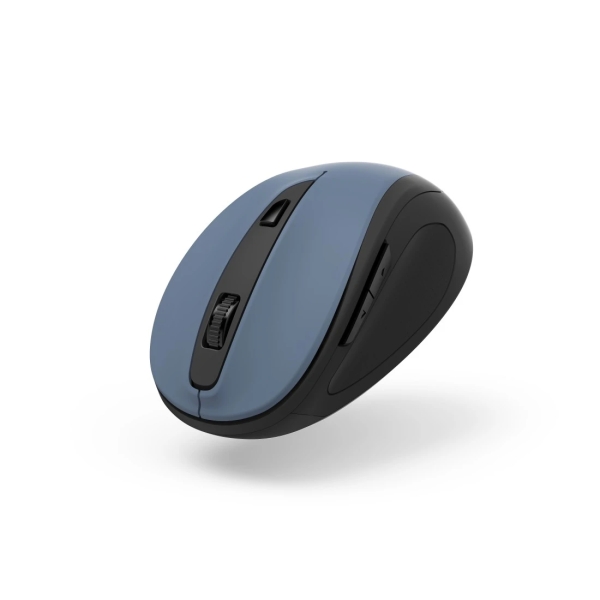 Hama Mw-400 V2 Raton Optico Inalambrico para Diestros 1600dpi - Ergonomico - 6 Botones - USB-A RF 2.4GHz - Rango 10m - 6.5x4.2x9.6cm - Color Azul y Negro