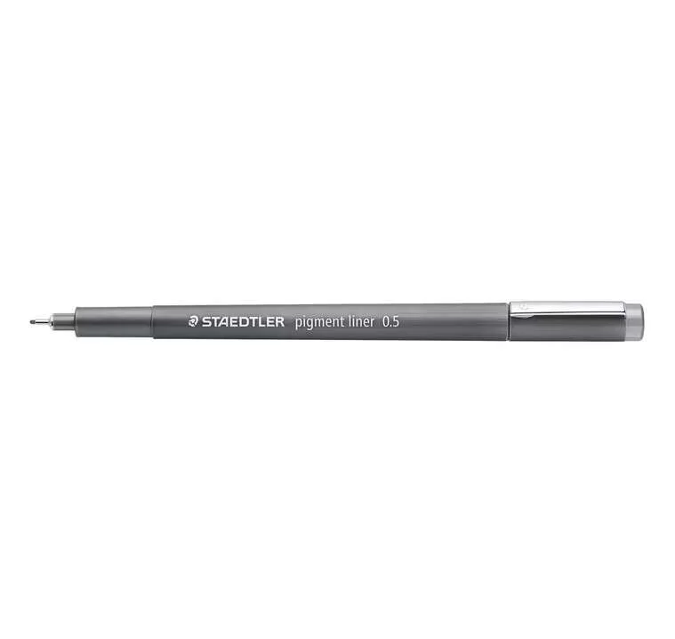 Staedtler Pigment Liner 308 Rotulador Calibrado - Trazo 0.5mm - Secado Rapido - Color Gris · Pack de 10 uds.