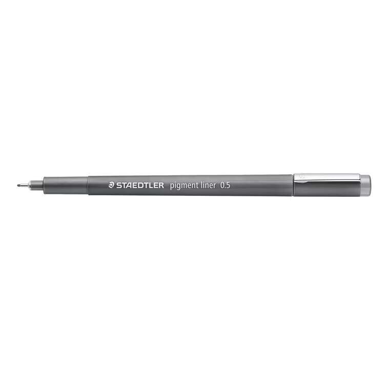 Staedtler Pigment Liner 308 Rotulador Calibrado - Trazo 0.5mm - Secado Rapido - Color Gris · Pack de 10 uds.