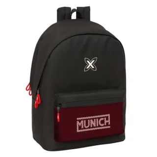 Safta Munich Vulcan Mochila para Portatil hasta 15.6" - Antirrobo - Conector USB - 24.55L - Ergonomica - Base Acolchada - Bolsillo Frontal - Tirador Doble - 310x180x440mm - Color Negro y Roj