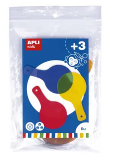 Apli Paletas Translucidas para Mezcla de Colores - Tamaño 80x140mm - Ideal para Escuelas y Talleres Infantiles - Colores Surtidos: Amarillo, Rojo, Verde, Azul, Naranja y Lila