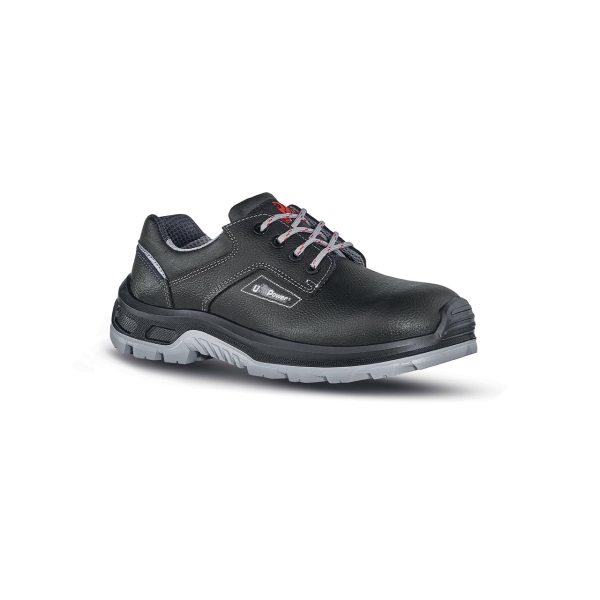 Upower Elite S Calzado de Seguridad - Talla 35 - Empeine Piel Flor, Hidrofugos, Puntal Composite, Antiperforacion, Suela Antideslizante, Proteccion S3S FO SR - Color Negro