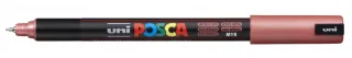 Posca PC-1MR Marcador de Pintura - Punta Roller de Fibra 0.7mm - Tinta Pigmentada Base al Agua - Resistente a la Luz - Color Rojo Metálico · Pack de 6 uds.