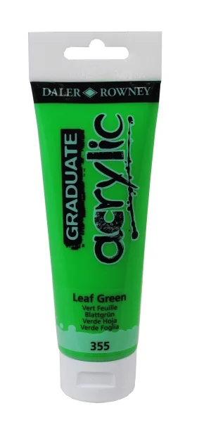 Daler Rowney Graduate Pintura Acrilica - Tubo de Plastico - 120ml - Color Verde Hoja