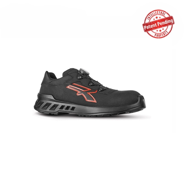 Upower Caesar S ESD Calzado de Seguridad - Talla 35 - Resistencia al Agua, Antideslizantes, Anti-Perforacion, Puntera Ligera, Proteccion Contra el Frio, Plantilla Anatomica - Color Negro/Rojo