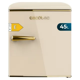 Cecotec Bolero CoolMarket TT Origin 45 Beige E Mini Frigorifico - Capacidad 45L - Estilo Retro - Cajon para Hielo - Tirador Cromado - 44.7x53.4x55cm - Color Beige