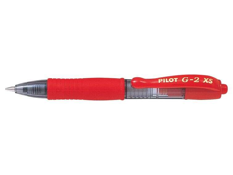Pilot Boligrafo de Gel G2 Pixie XS Retractil - Punta de Bola Redonda 0.7mm - Trazo 0.32mm - Grip Ergonomico - Color Rojo · Pack de 12 uds.