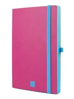 Finocam Modern Cuaderno de Tapa Ligera - 72 Hojas - Formato A5 - 148x210mm - Papel Crema de 80g/m2 - Liso - Bolsillo Interior - Cierre con Goma - Hojas Microperforadas - Color Rosa