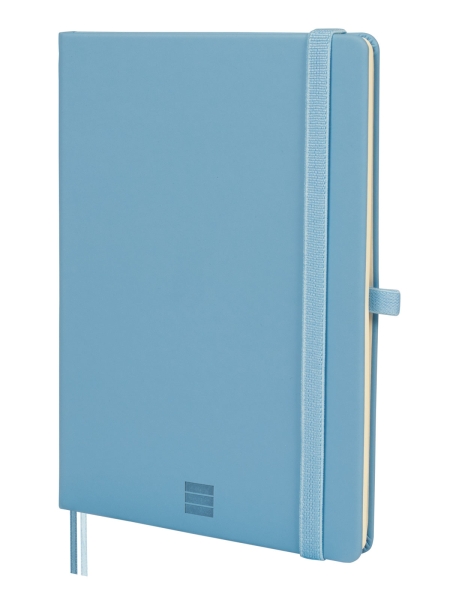 Finocam Nexo Cuaderno de Tapa Dura - 72 Hojas - Formato A5 - 148x210mm - Papel Crema de 80g/m2 - Liso - Bolsillo Interior - Cierre con Goma - Hojas Microperforadas - Color Azul Celeste