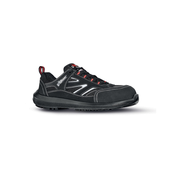Upower Dardo S Calzado de Seguridad Bajos - Talla 38 - Ligereza y Confort, Puntera AirToe Composite, Antiperforacion, Antideslizante, Suela PU/PU, Proteccion S1PS FO SR - Color Negro