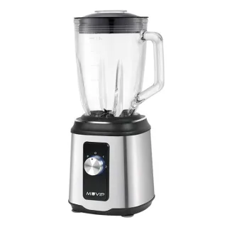 Muvip Batidora de Vaso 1800W 1.5L - 2 Velocidades - Funcion Pulse - Cuerpo Acero Inoxidable - Cuchillas Dentadas con Recubrimiento de Titanio
