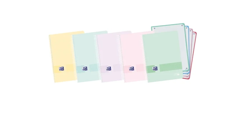 Oxford Live & Go A5+ Europeanbook - Tapa de Plastico - 120 Hojas - Colores Surtidos · Pack de 5 uds.