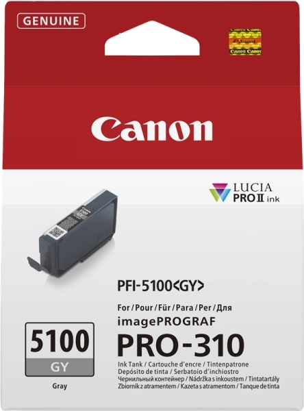 Canon PFI5100 Gris Cartucho de Tinta Original - 6959C001/PFI-5100GY