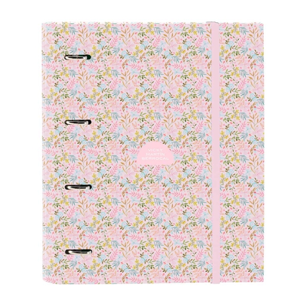 Safta VMB Carpeta con 4 Anillas 35mm - Tapas Duras Forradas - Recambio 100 Hojas - Cuadriculas 5x5mm - Cierre Elastico - Separadores Internos - 270x35x320mm - Color Rosa