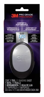 3M Pro Grade Precision Comfort & Performance Herramienta Manual de Lijado - Formato Grande - 9.3x17.7cm - Color Negro/Gris