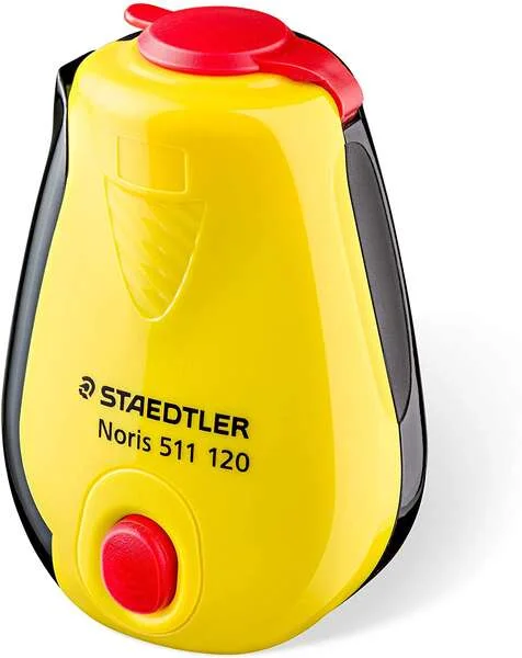 Staedtler Noris Sacapuntas con Deposito - 1 Agujero - Afilado en Ambas Direcciones - Color Amarillo