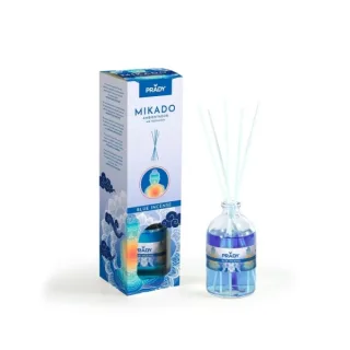 Prady Ambientador Mikado Blue Inciense - Frasco de Cristal 100 ml y Varitas Difusoras