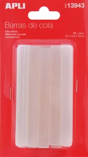 Apli Pack de 10 Barras de Adhesivo Termofusible Ø11mmx10cm - Compatible con Pistolas Ø11mm - Precision y Limpieza