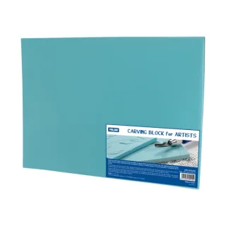Milan Carving Block Plancha de Grabado - Vinilo Flexible - Formato XL - 30x22x0.6cm - Color Azul