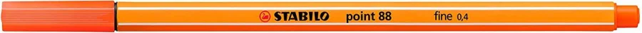 Stabilo Point 88 Rotulador de Punta Fina de Fibra - Trazo de 0.4 mm - Tinta con Base de Agua - Color Bermellon Palido · Pack de 10 uds.