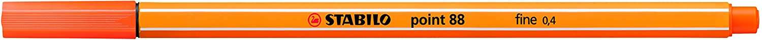 Stabilo Point 88 Rotulador de Punta Fina de Fibra - Trazo de 0.4 mm - Tinta con Base de Agua - Color Bermellon Palido · Pack de 10 uds.