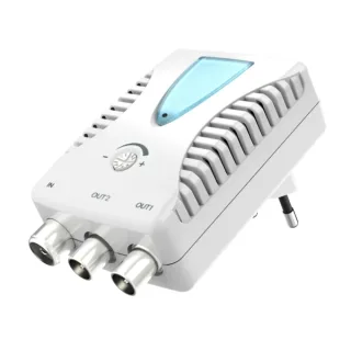Hama Essential Amplificador de Cable de Banda Ancha - Catv - Amplificacion 22dB - Atenuacion 13dB - Salida Doble - Color Blanco