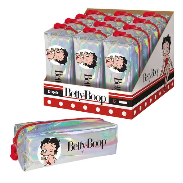 Dohe Expositor de 12 Portadodos Cuadrados Brillantes de Betty Boop - 200mm - Material Flexible y Resistente - Cierre con Cremallera de Color · Pack de 12 uds.